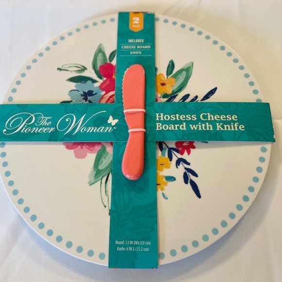 Pioneer Woman Hostess Cheese Board & Knife Set - Picture 1 of 2